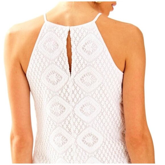 Lilly Pulitzer chic Top Womens Reema Lace Halter Top in Resort White Size small - Picture 3 of 10